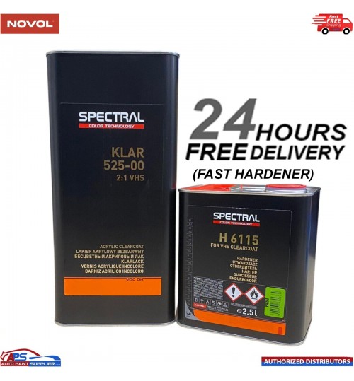 NOVOL SPECTRAL KLAR 525-00 VHS LACQUER WITH FAST HARDENER H6115 KIT 7.5L KIT